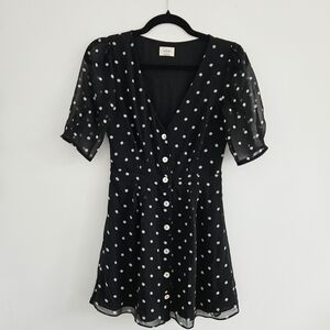 Wilfred Black and White Polka Dot Mini Dress